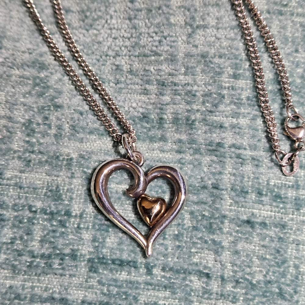 James Avery Joy Of My Heart Silver and Gold Heart Necklace